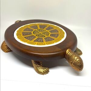 Decorative vintage Turtle Cheese Board with Gold Accents